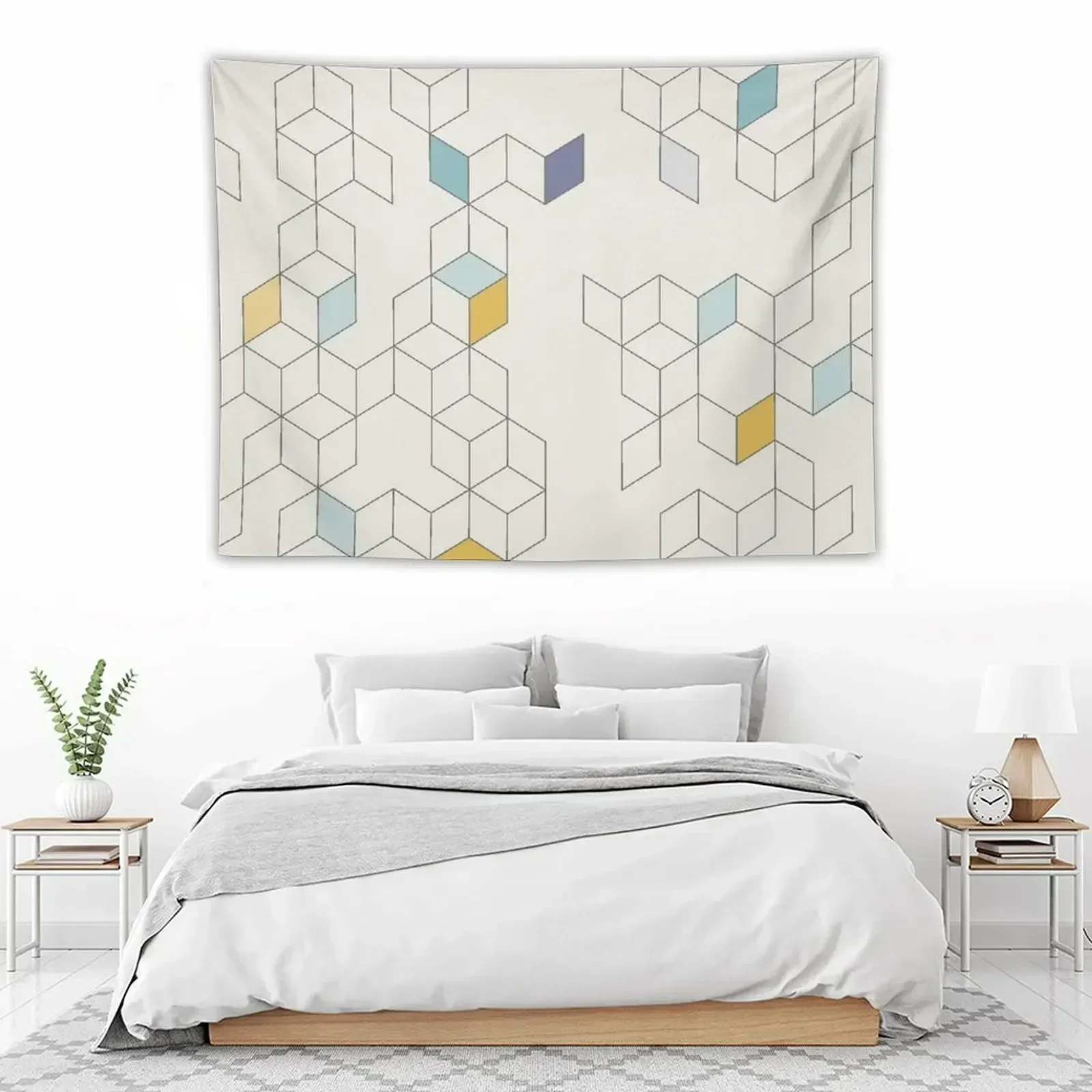 

Keziah - Day x Scandinavian geometric pattern Tapestry Room Aesthetic Decor Luxury Living Room Decoration Tapestry