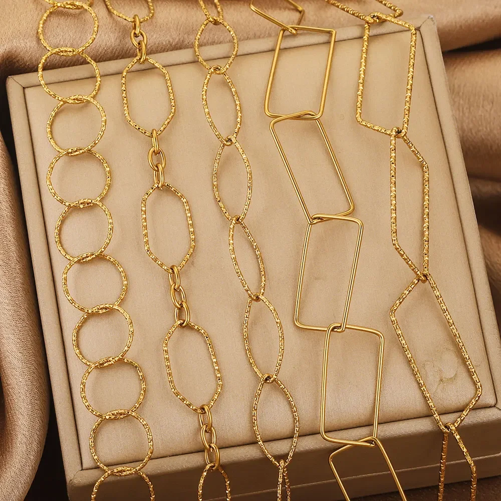 1m Stainless Steel DIY Chains Accessories Gold-plated Suitable for Making Necklaces Bracelets Jewelry Making Materials Wholesale