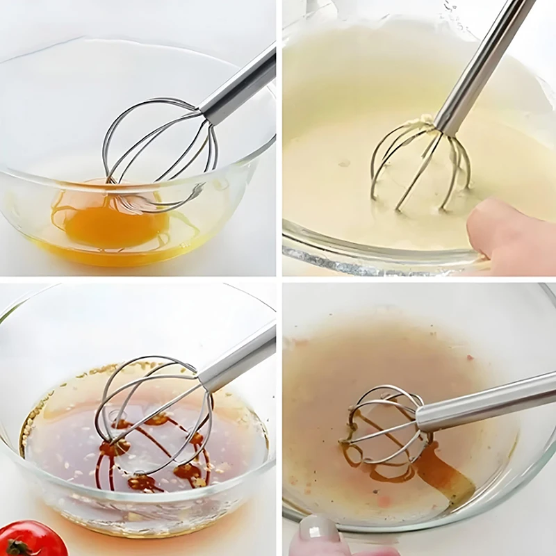 Batidor multifuncional de acero inoxidable para hornear, Mini batidor de huevos, herramienta para suavizar con cuchara mezcladora de salsa de miso para Cocina