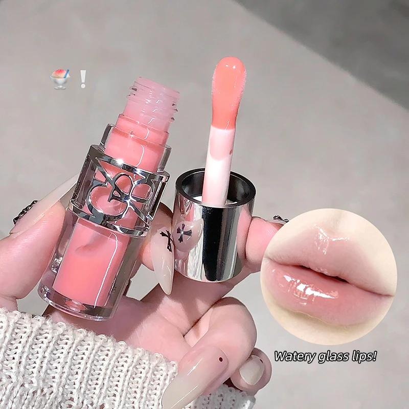 Gege Bear Sparkling Mirror Water Lip Gloss,hydrating and moisturizing Lip Gloss makeup, long-lasting color display lipstick gift