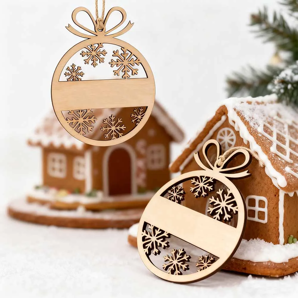 مجموعة مكونة من 5 قطع من زينة عيد الميلاد الشخصية مع الأسماء، وعلامات هدايا عيد الميلاد، وزخارف عيد الميلاد الخشبية، ومعلقات شجرة عيد الميلاد