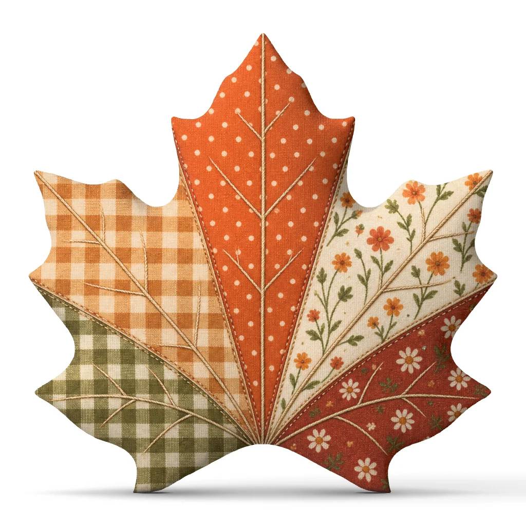 Maple Leaf Shaped Plush Pillow Fall Harvest Throw Cushion Cottagecore Rustic Farmhouse Home Decor Seasonal Sofa Bed Accent