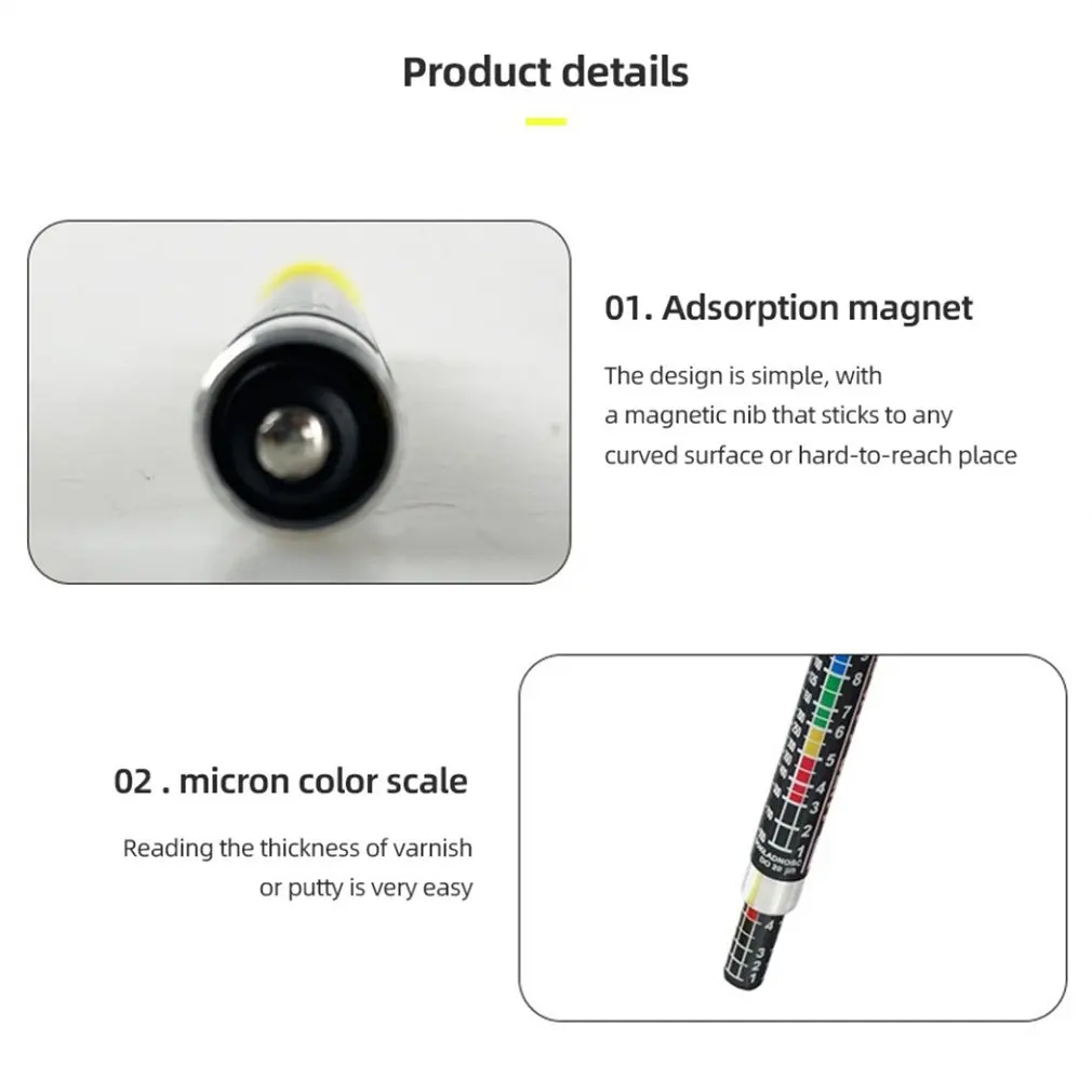 New 20μm Car Paint Thickness Tester Sheet Metal Tester Paint Film Pen Auto Lak Test Bit Portable Automobile Paint Film Tester