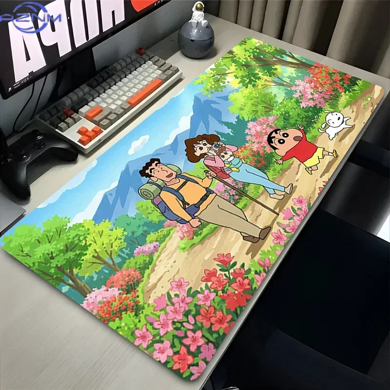Crayon Shin-chan Cute Oversized Gaming Mouse Pad Non-Slip Rubber Desk Mat Keyboard Carpet for PC Laptop Office