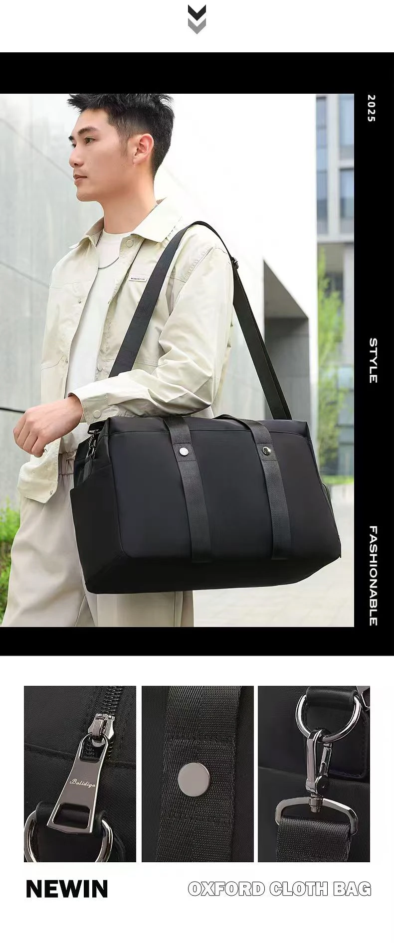 lightweight-high-capacity-sport-fitness-bag-women's-short-trip-travel-bag-handheld-dry-wet-separation-nylon-leisure-bag