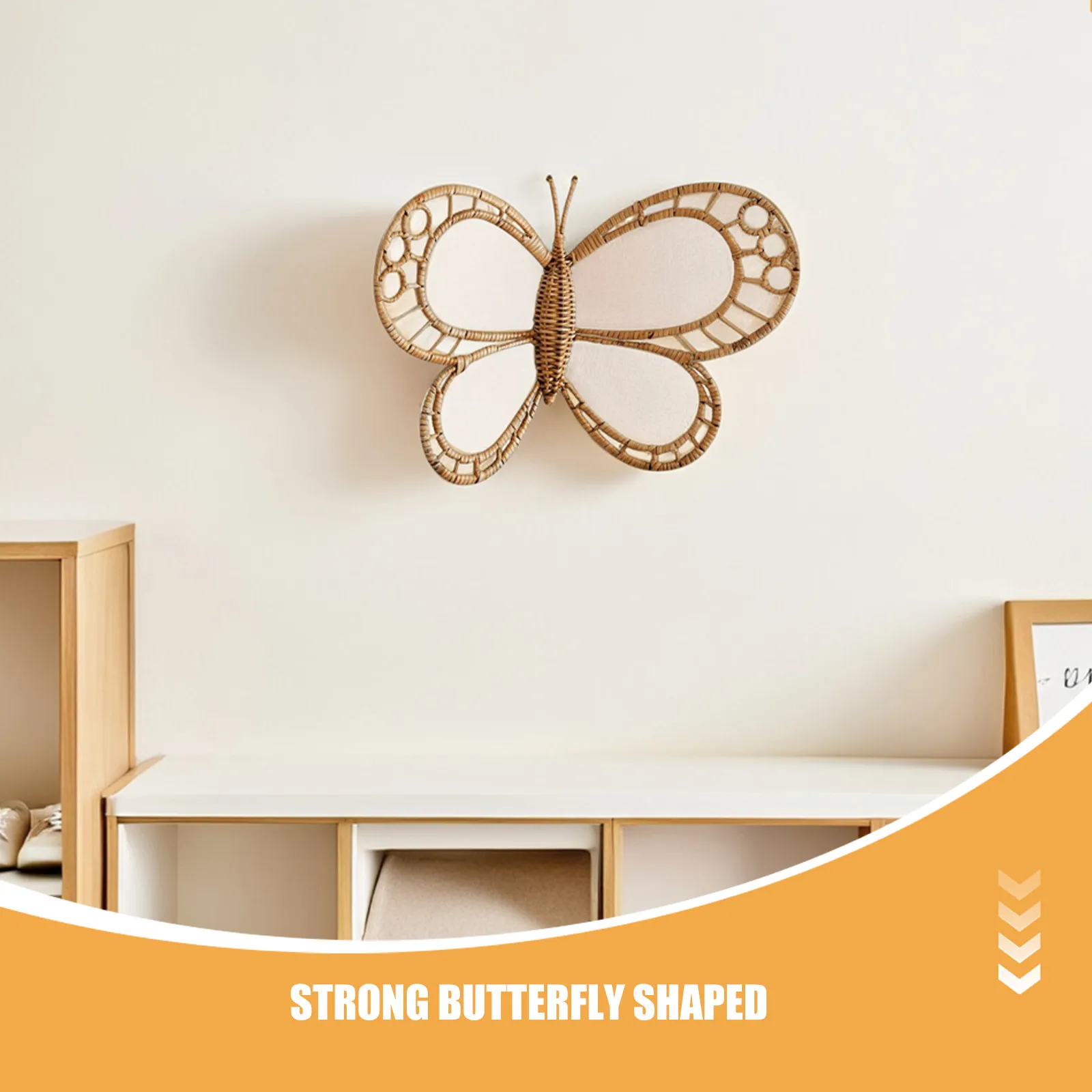Butterfly Shape Wall Decoration Animal Nursery Sculpture Boho Brown Artwork