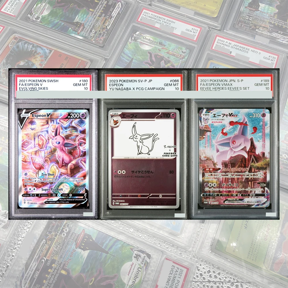 

DIY Proxy PTCG Graded Collection Card 2021 Evolving Skies Full Art #180 Espeon V GEM MT 10 Holographic Label Child Gifts