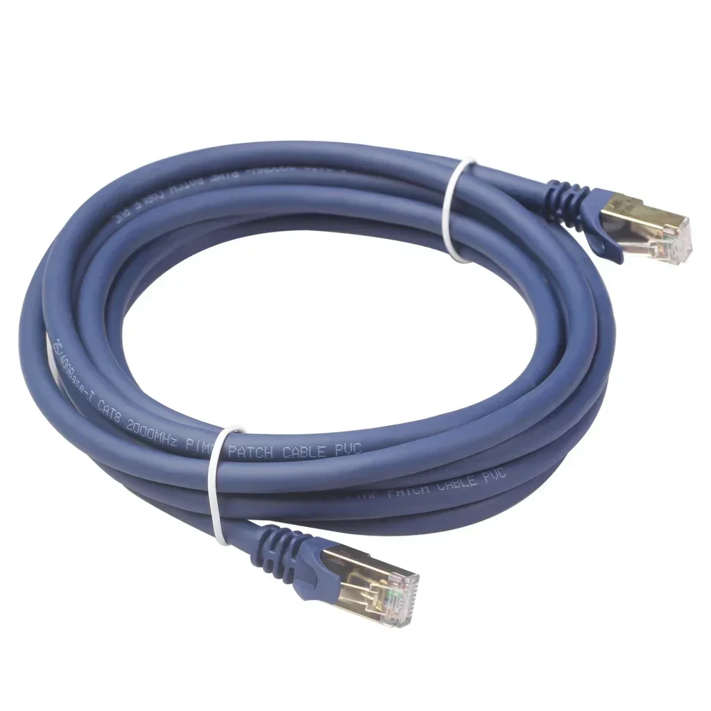 Cat8 LAN Cable Cat8 Ethernet Cable Blue Color High-quality Materials Interference-resistant Oxygen-free Copper