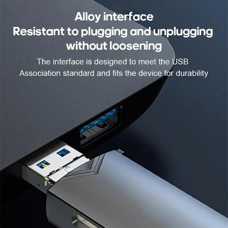 Mobile Card Reader, Versátil Flash Card Reader, Leitores de Cartão de Computador, Adaptador USB de Alta Velocidade, Tipo C