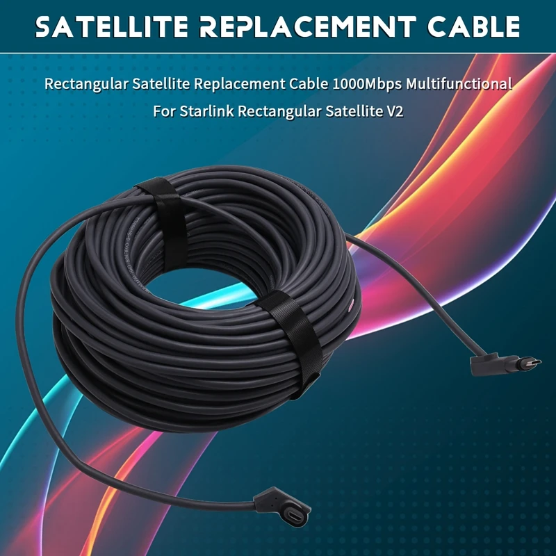 ELECT-Rectangular Satellite Replacement Cable 1000Mbps Multifunctional For Starlink Rectangular Satellite V2