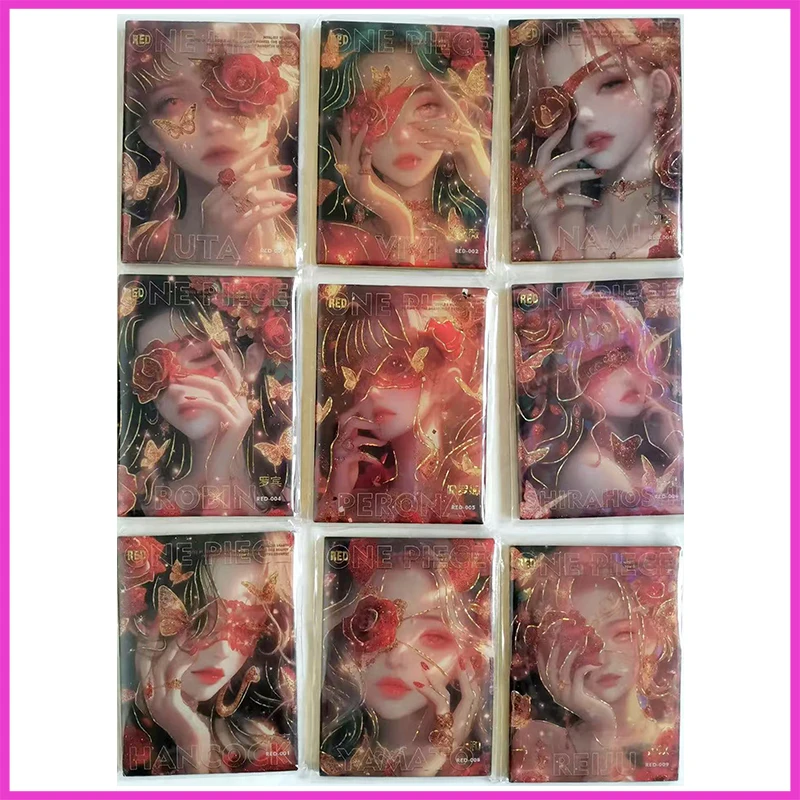 

Anime ONE PIECE Rare Limited RED Collectible Card Hancock Vivi Nami Robin Perona Uta Yamato Reiju Toys for boys Birthday Gift