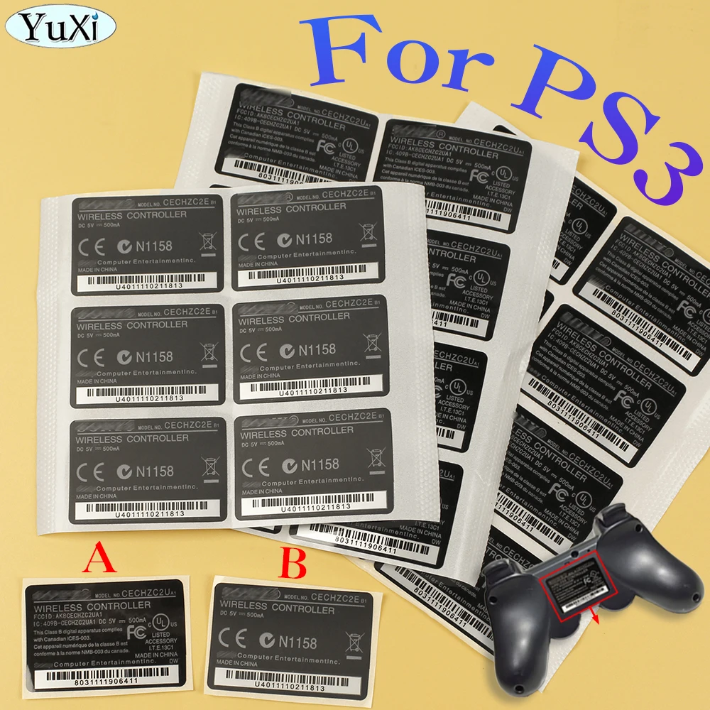 10Pcs For PS3 Wireless Handle Controller Label Sticker For PlayStation 3 Back Housing Shell Label Sticker Seals Replacement