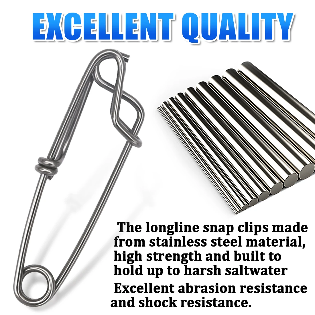 FishTrip Longline Fishing Snap Clips Edelstahl Floatline Thunfisch Longline Shark Clips Longline Ast Kleiderbügel Snap Splitter – Detail 4