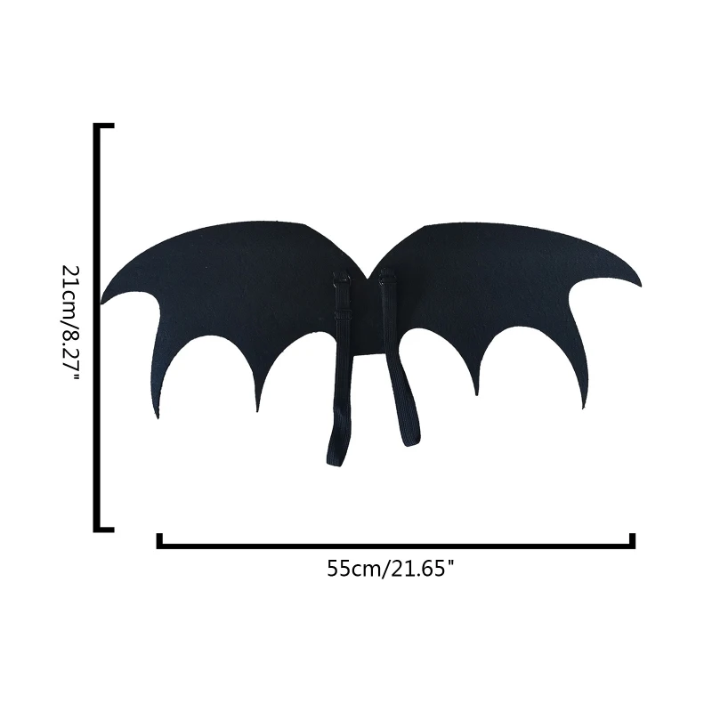 Bat Wings Bat Cosplay Costume Halloween Costume Accessory Bat Wings with Elastic Straps,for Kids Boys Girls,One Size