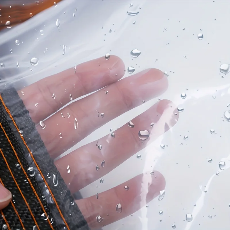 8-Mil Transparent Waterproof Cloth with Sealing Rings, Rainproof Tarps for Courtyard Awnings, Dust Covers for Outdoor Gardens, Porch Canopies, Camping Tarps, and Plant Winter Protection Covers, Sealing Rings for Rope Threading and Fixing
