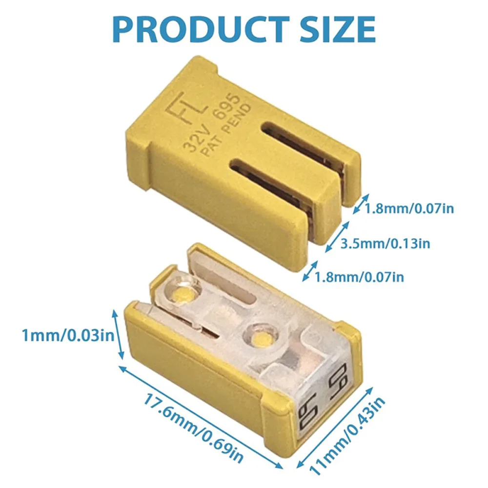 

16 PCS 32V Fuses Assortment Kit Mini Slotted MCASE Shaped Cartridge Fuse Kit, 15A/20A/25A/30A/40A/50A/60A