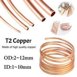 ID 1~10mm OD 2~12mm Length 1 meter Soft Coppers Tube Coil Pure Coppers Wire Pipe Airs Conditioner Cooling DIY Crafts