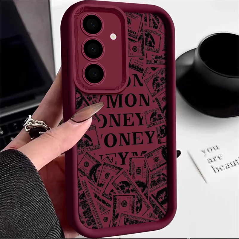 English Money Phone Case Suitable for Samsung S24 S23 S22 Ultra Plus S21 A55 A54 A53 A52 A25 A15 A14 5G High Quality Soft Cover