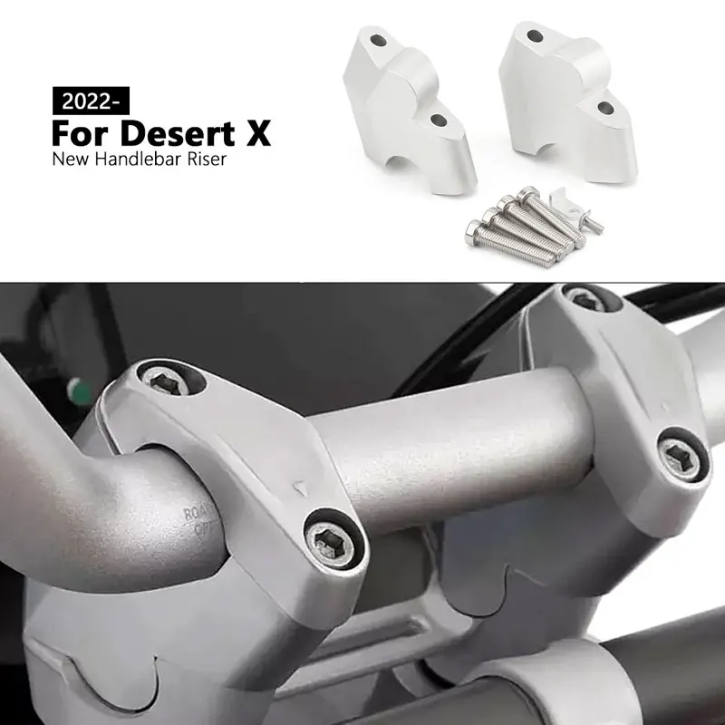 New For DUCATI DESERT X Desert X DesertX 2022 2023 Motorcycle Accessories Silver Handlebar Riser Up Bracket Mount Kit