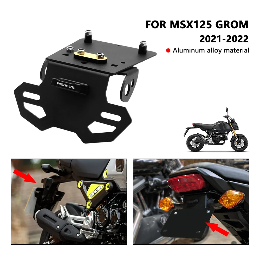 Motorfiets Staart Netjes Spatbord Eliminator Kentekenplaat Houder Led Licht Msx125 Accessoires Voor Msx 125 Grom 2021 2022