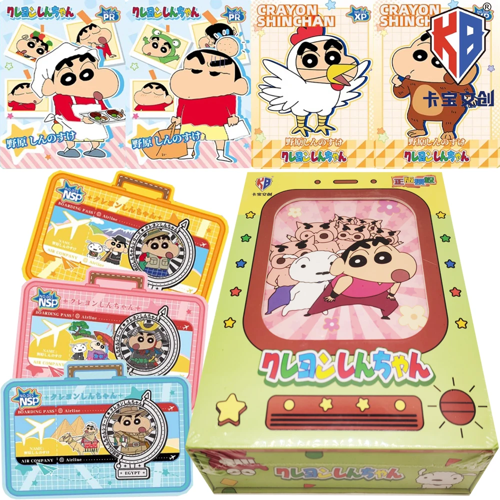 

Genuine KABAO Crayon Shin-chan Collection Cards Anime Figure Wonderful Fun Time Exquisite Special-shaped Flowing Sand Cards Gift