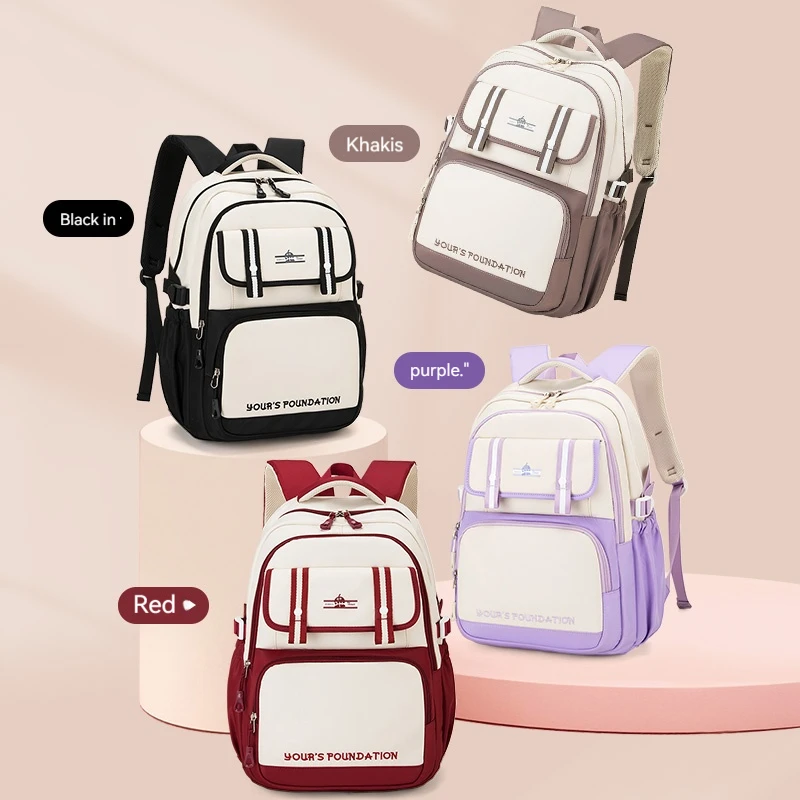 Babu Bean Schoolbag Female Middle School Students High School INS Sen Backpack Simple Breathable Large Capacity Girls Backpack