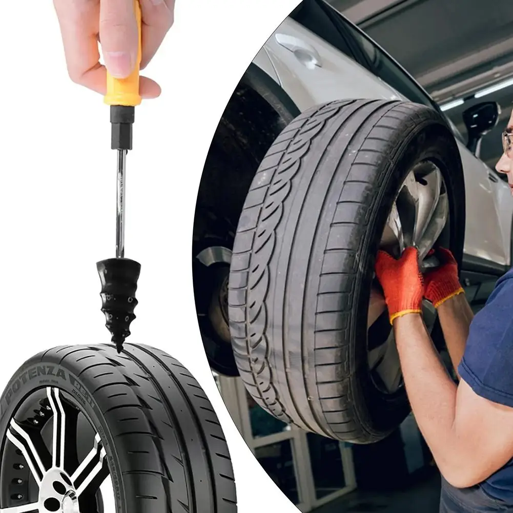  40pcs Tire Repair Kit With Screwdriver Storage Box Car Wheel Repair Puncture Screw Tool Screw Universal Rubber Self-Tappi D8N9