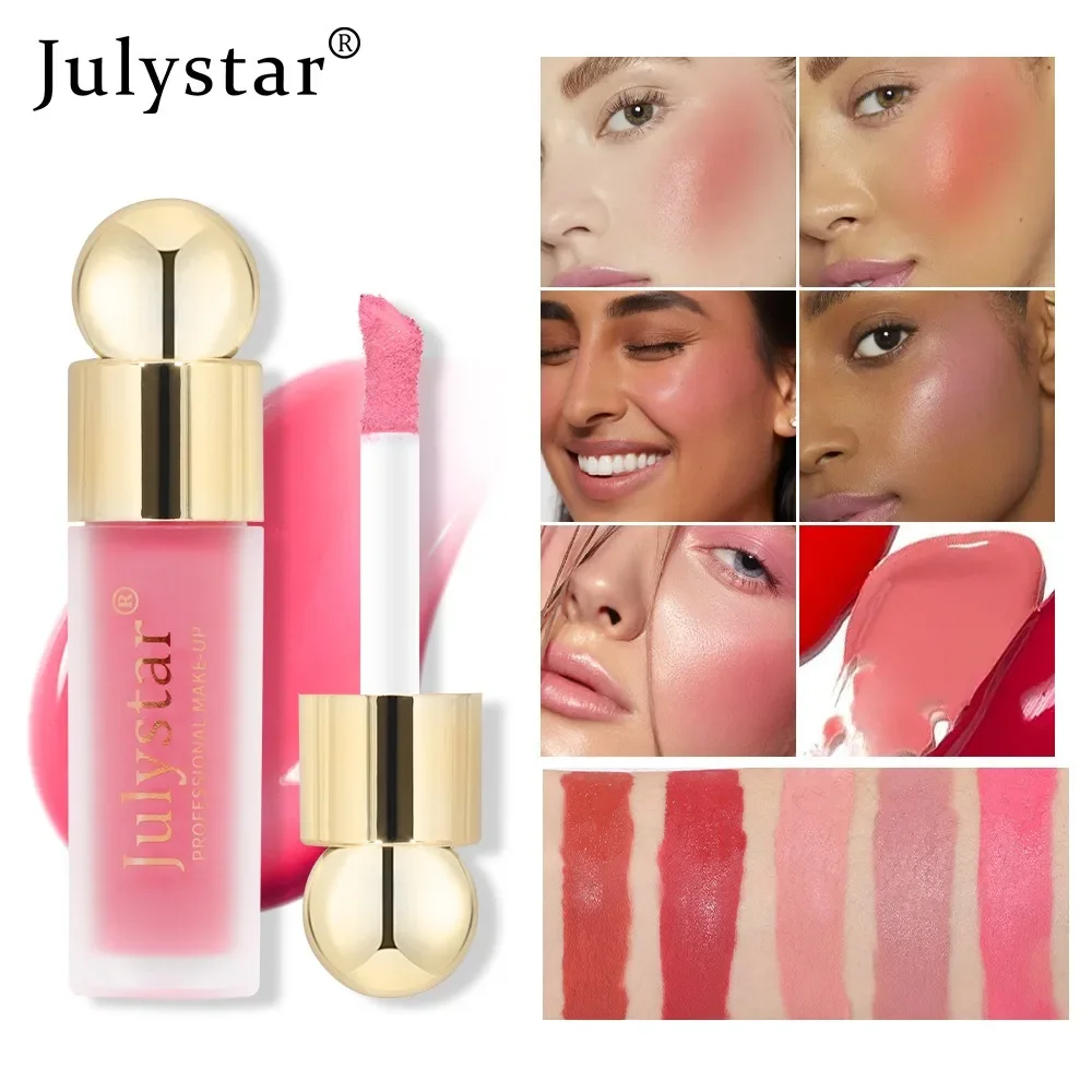 Liquid Blush Lip GLOSS Dual-Purpose Highlighter Moisturizing Blush ยาวนานสวมใส่ง่าย Glossier ใช้สําหรับใบหน้าและริมฝีปาก