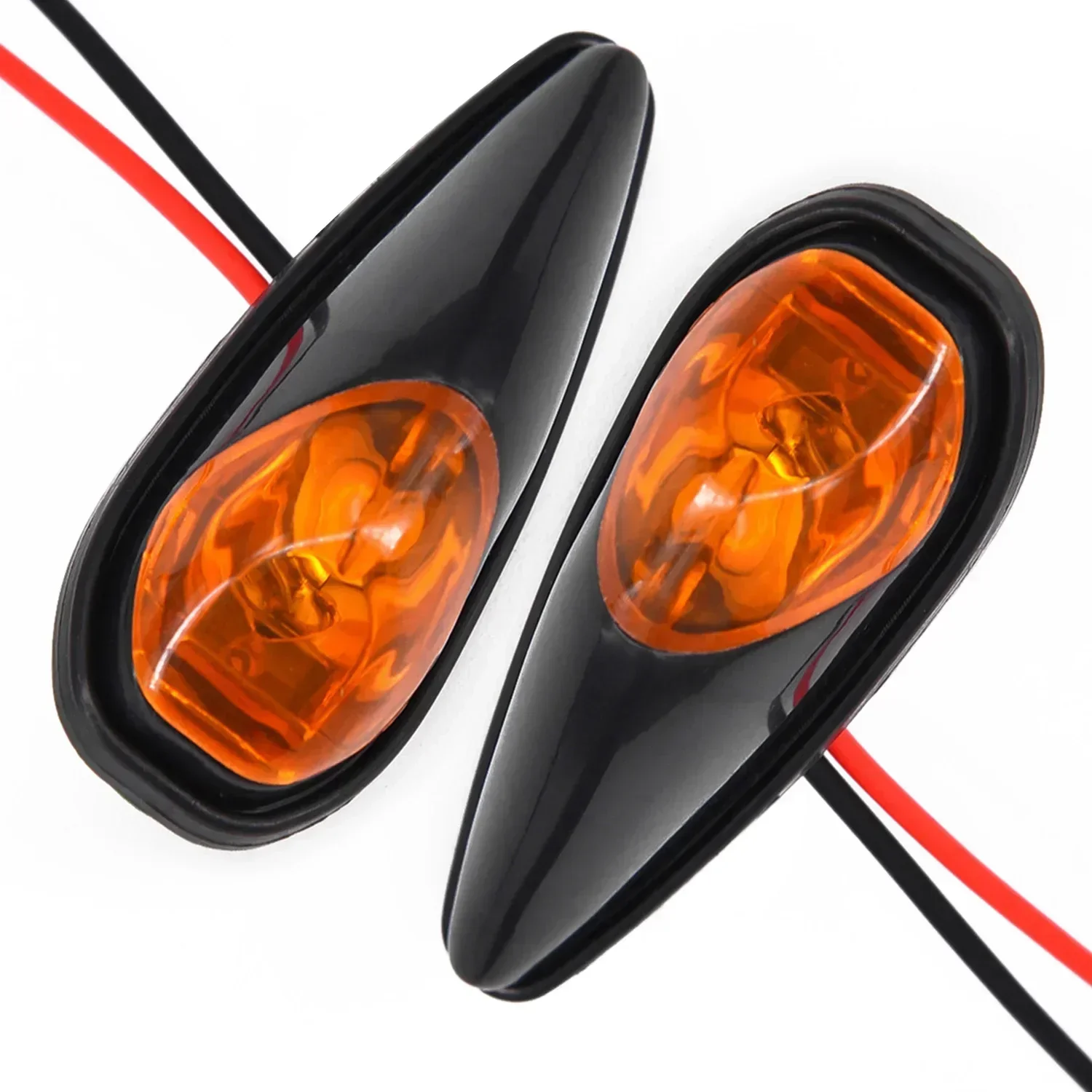 2 Pcs Motorcycle Turn Signal Indicator Blinker Lamps Side Marker Lights 12V Yellow LED Lamps Mini Universal Motorcycle Parts