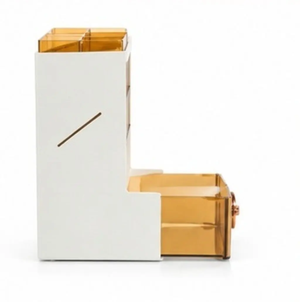 Compact Multi-Grid Desktop Organizer for Pens Markers Scissors Notebooks Paperclips Rubber Bands Plastic Desk Storage Box