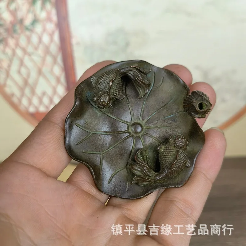 Holder Yearly Fish Pisces Leaf Lotus Flower Burner Horizontal Tea Pet Alloy Incense Burn