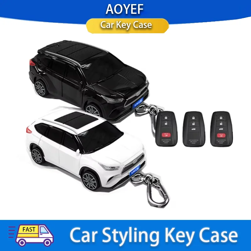

For Toyota Highlander Key Cover Car Model Key Protective Case Creative Personalized Gift Key Pack Buckle Accessories Key Cover