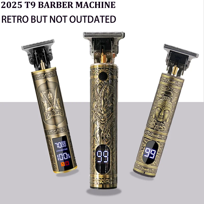 

T9 винтажный триммер для волос USB быстрая зарядка машина для стрижки волос электрическая машинка для стрижки волос портативная бритва парикмахерская профессиональная парикмахерская