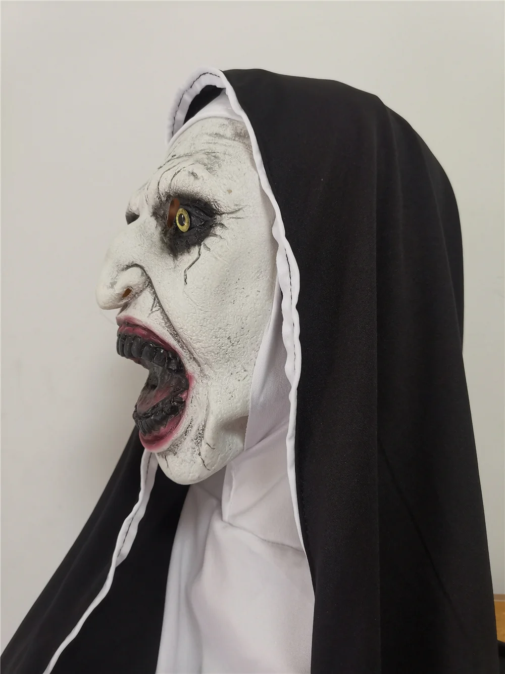 Nun Mask Nun คอสเพลย์หน้ากาก Valak ฮาโลวีน Terror เครื่องแต่งกายสำหรับผู้หญิงน่ากลัว Masques เครื่องประดับชุด Deluxe Mascarillas สำหรับ Man