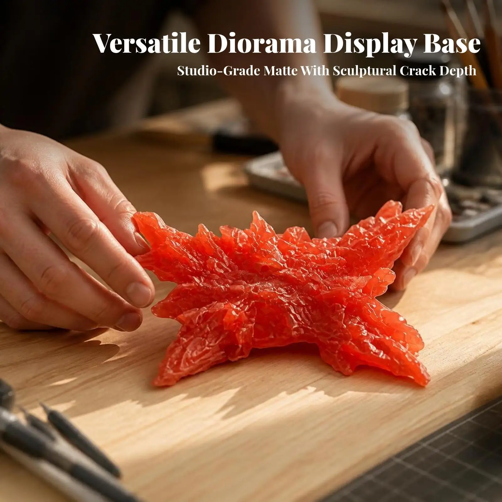 Action Figure Scene Base PVC Cracked Terrain Display Stand for Collectible Model Miniature Diorama Photography