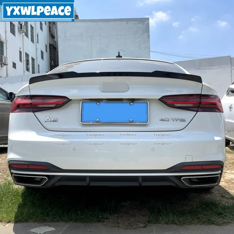 

For Audi A5 S5 RS5 2017 2018 2019 2020 2021 2022 Spoiler ABS Plastic Primer Color Rear Trunk Spoiler Wing Car Accessories