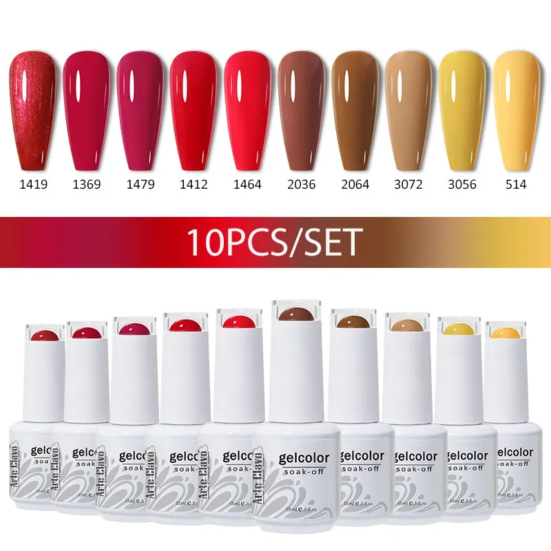 Arte Clavo 4/6/8/10 Stück Weihnachts-Gel-Nagellack-Set Glitzer Winter 411 Farben UV LED Nail Art Gel Semi Permanent Base Top Coat