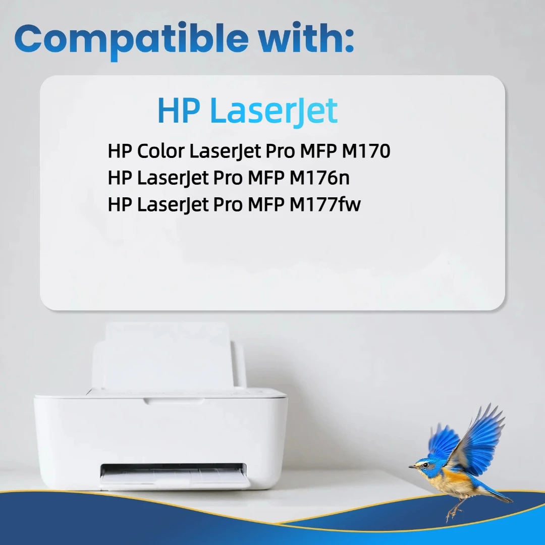 Jhaan 130A متوافق مع خراطيش الحبر HP CF350A CF351A CF352A CF353A لطابعات HP Color Laserjet Pro MFP M176n M177fw