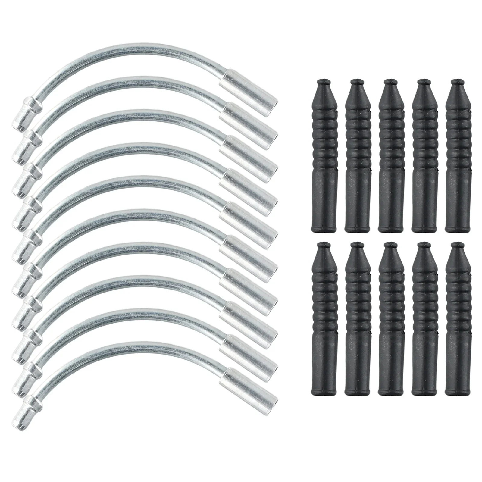 20-Piece Aluminum V Brake Noodle Set With Rubber Hoses Dustproof Bicycle Cable Guide Tubes Easy Installation Maintenance