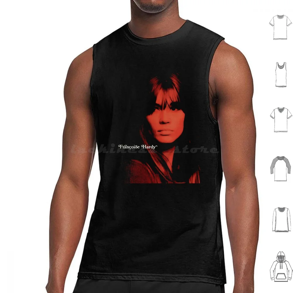 Francoise Hardy Red Portrait Tank Tops Vest Sleeveless Francoise Hardy Serge Gainsbourg Jane Parisienne French Pop