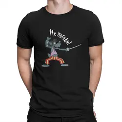 Scherma T-Shirt uomo Nu Pogodi Well Just You Wait Wolf Hare Cartoon novità 100% cotone T-Shirt girocollo T-Shirt stampate