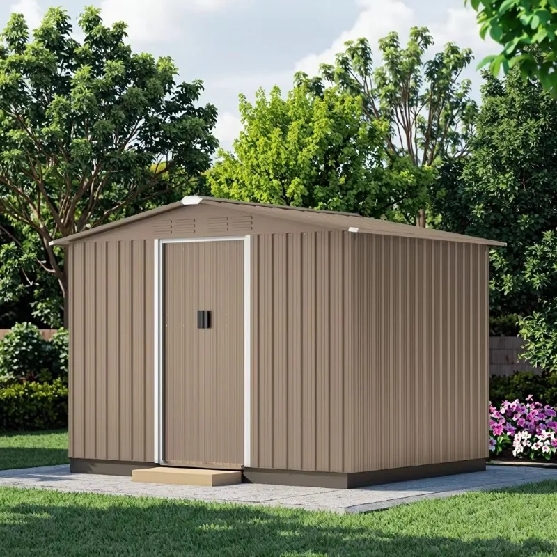 Easy Assemble DIY Outdoor Garden Metal Tool Storage Shed Steel Aluminum Frame Backyard Tool Storage Shed