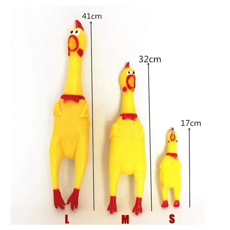 Pets Dog Toys Screaming Chicken Squeeze Sound Toy for Dogs Super Durable & Funny Squeaky Yellow Rubber Chicken Dog Chew Toy