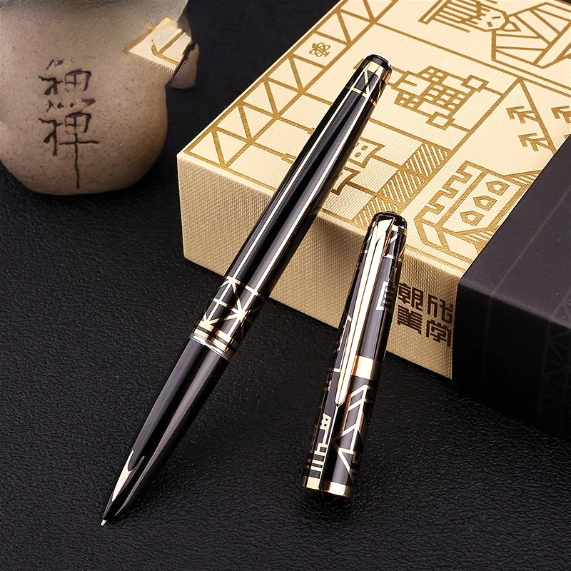 

Hero 100 14K Qin Dynasty Fountain Pen Gold/Silver Blade F 0.5mm Nib Ink Pen Office Financial School Writing Stationery Gift