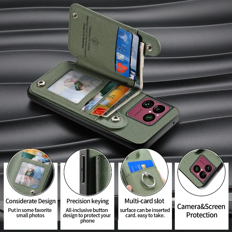 Cover For Sony Xperia 1VIII PU Leather Flip Wallet Card Slot Case For Sony Xperia 1 VIII Magnetic Ring Holder Shockproof Bumper view 6