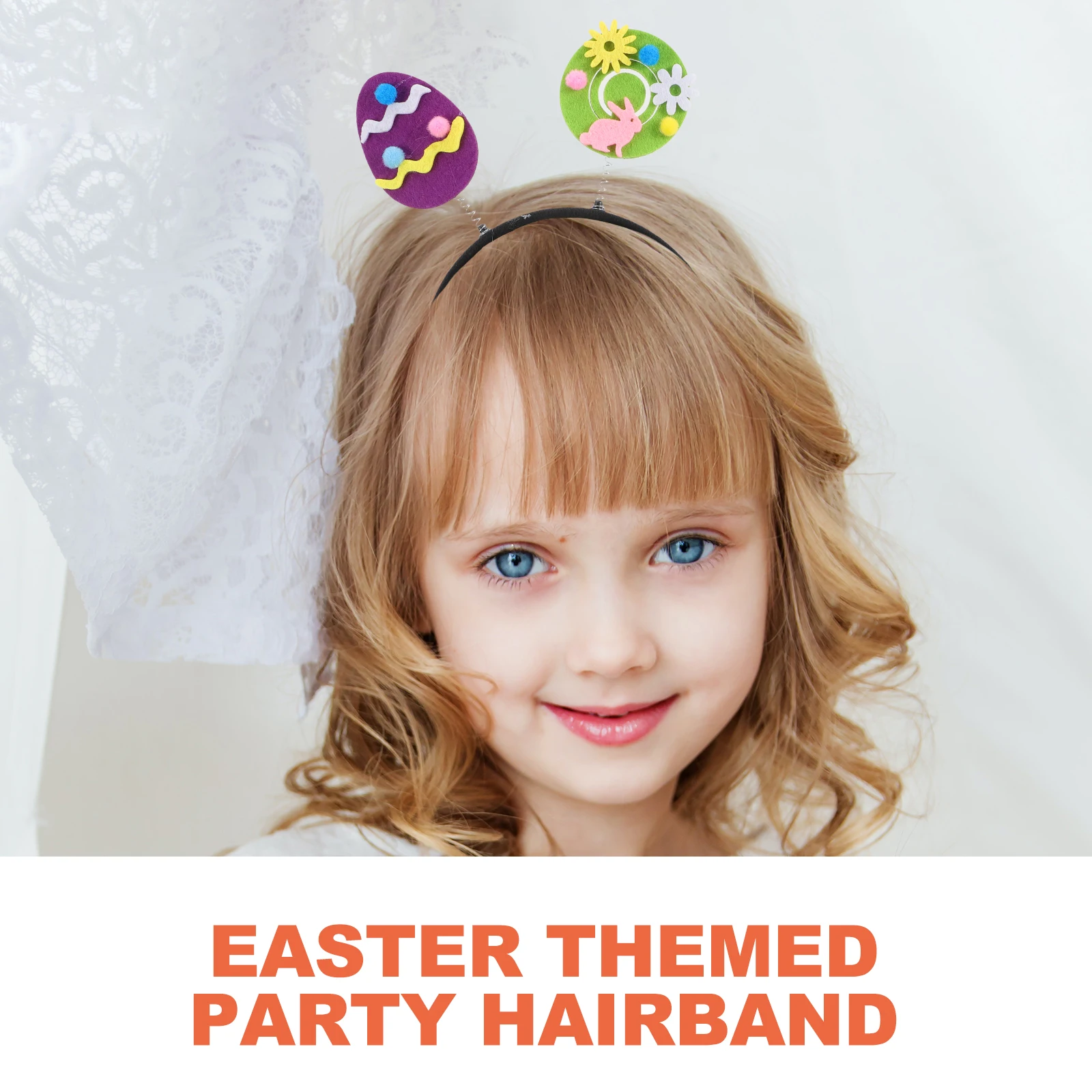 

4 Pcs Easter Headband Spring Party Flowers Soft Cartoon Holiday Egg Headwear Child