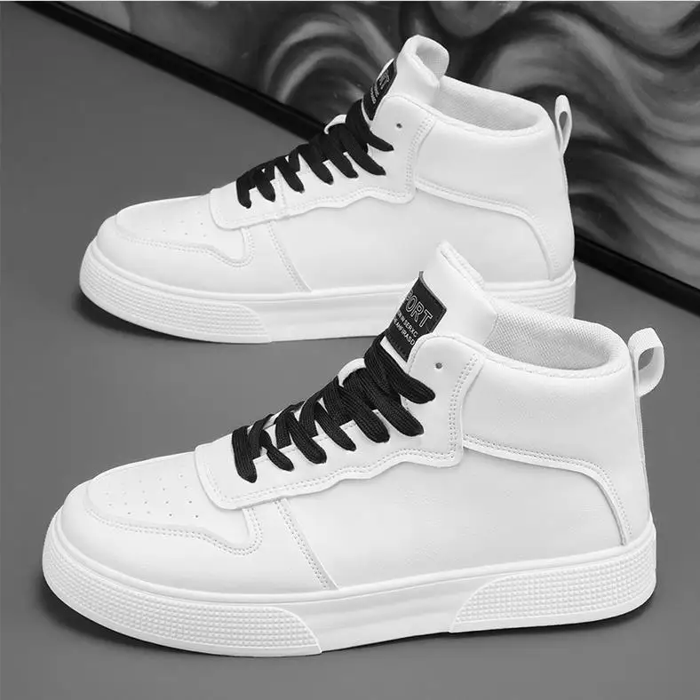 

Fashion Men's High Top Sneakers Casual Skateboard Shoes 2025 New Trendy and Versatile Lace Up Platform White Vulcanized Shoes