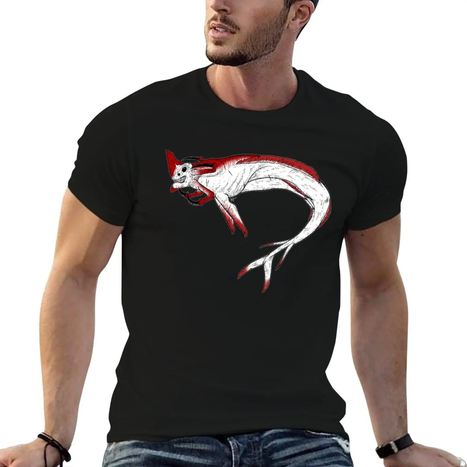 

Subnautica Reaper Leviathan T-Shirt anime tshirt men t shirt cotton 100% T-Shirt