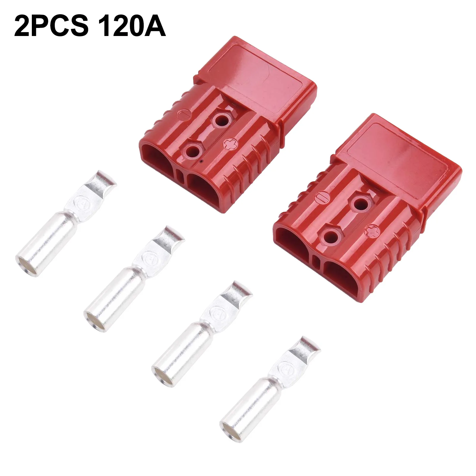 

1set 2 Plug 4 Silver Plated Copper Terminals 600V 120A 4-6AWG IP20 For ANDERSON Plug Cable Battery Power Connector
