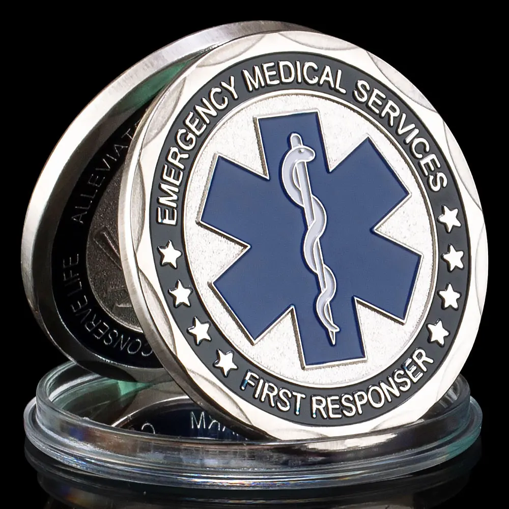 Emergency Medical Services Coin First Response Souvenir Silvery Plated Collection Art Commemorative Coin